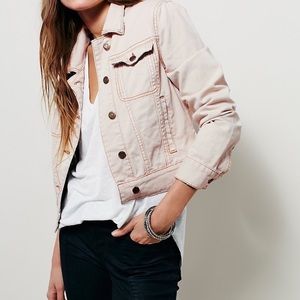 Free People Pink Jean Jacket